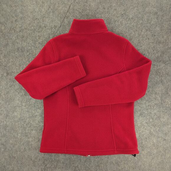 LL Bean Jacket Womens Small Red Full Zip Polartec Fleece Outdoor Pockets Hiking - Picture 3 of 9